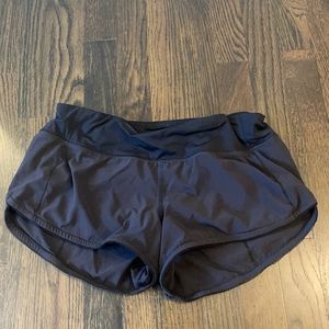 Lululemon Black Speed Up Shorts with Detailing